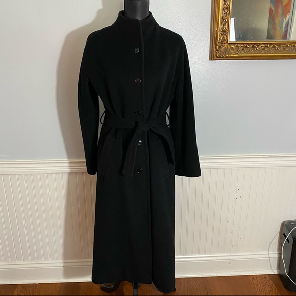 Bill Haire for Friedricks Womens Coat Black Size Medium  Buttons Belted - Picture 1 of 12